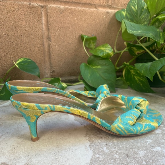 kate spade Shoes - kate spade• Brocade Kitten Heel Sandal Size 9